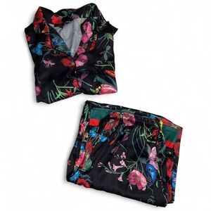 Dalia MacPhee Black Floral Pajama Set
